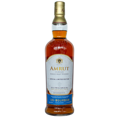 Amrut Ex Bourbon Single Cask Bottle Shot