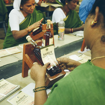 Amrut Bottle Labelling